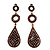 Antique Gold Purple Swarovski Crystal Teardrop Earrings - 8cm Drop