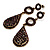 Antique Gold Purple Swarovski Crystal Teardrop Earrings - 8cm Drop - view 5