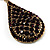 Antique Gold Purple Swarovski Crystal Teardrop Earrings - 8cm Drop - view 7