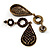 Antique Gold Purple Swarovski Crystal Teardrop Earrings - 8cm Drop - view 8