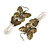 Bronze Tone Butterfly Drop Earrings - 8cm Length - view 4