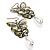 Bronze Tone Butterfly Drop Earrings - 8cm Length - view 5