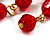 Long Red Acrylic Chandelier Earring (Antique Gold Finish) -10.5cm Drop - view 6