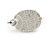 White Crystal Faux Pearl Stud Earrings (Silver Tone) - 1.5cm Diameter - view 3