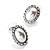 White Crystal Faux Pearl Stud Earrings (Silver Tone) - 1.5cm Diameter - view 4