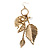 Gold Long 'Leaf' Drop Earrings -11cm Length - view 5