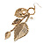 Gold Long 'Leaf' Drop Earrings -11cm Length - view 6