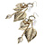 Gold Long 'Leaf' Drop Earrings -11cm Length - view 9