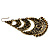 Long Bronze Tone Floral Chandelier Earrings - 10cm Drop - view 7