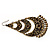 Long Bronze Tone Floral Chandelier Earrings - 10cm Drop - view 5