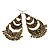 Long Bronze Tone Floral Chandelier Earrings - 10cm Drop - view 8
