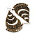 Long Bronze Tone Floral Chandelier Earrings - 10cm Drop - view 2