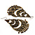 Long Bronze Tone Floral Chandelier Earrings - 10cm Drop - view 10