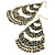 Long Bronze Tone Floral Chandelier Earrings - 10cm Drop - view 11