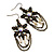 Bronze Tone Floral Chain Drop Earrings - 6.5cm Length - view 2