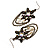 Bronze Tone Floral Chain Drop Earrings - 6.5cm Length - view 3