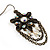 Bronze Tone Floral Chain Drop Earrings - 6.5cm Length - view 5