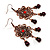 Bronze Filigree Bead Drop Earrings - 7.5cm Length - view 2
