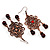 Bronze Filigree Bead Drop Earrings - 7.5cm Length - view 6