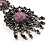 Long Burn Silver Purple Diamante Chandelier Earrings - 9cm Drop - view 4