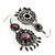 Long Burn Silver Purple Diamante Chandelier Earrings - 9cm Drop - view 6