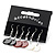Set Of 3 Shell Drop Earrings (Black, Red & White) - 4cm Length