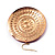 Large Deep Pink Hammered Disk Drop Earrings (Gold Tone) - 5.5cm Diameter - view 4