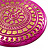 Large Deep Pink Hammered Disk Drop Earrings (Gold Tone) - 5.5cm Diameter - view 5