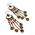Boho Bronze Coin Multicoloured Bead Dangle Earrings - 10cm Length - view 8