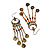 Boho Bronze Coin Multicoloured Bead Dangle Earrings - 10cm Length - view 9