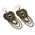 Long Vintage Bead Chain Chandelier Earrings (Bronze Tone) - 9cm Drop - view 2