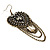 Long Vintage Bead Chain Chandelier Earrings (Bronze Tone) - 9cm Drop - view 5