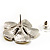 Yellow Enamel Floral Stud Earrings (Silver Tone) - 3cm Diameter - view 5
