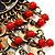 Long Bronze Coral Bead Chandelier Earrings - 10.5cm Drop - view 7