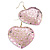 Large Pink Hammered Heart Drop Earrings (Gold Tone) - 6.5cm Length - view 7
