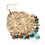 Gold Tone Hammered Bead Drop Earrings - 8cm Length - view 3