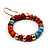 Multicoloured Wood Hoop Earrings - 3.5cm Diameter - view 6