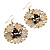 Gold Filigree Rose Drop Earrings - 4.5cm Diameter - view 6