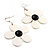 Large Black And White Acrylic Daisy Drop Earrings - 5cm Diameter - view 3