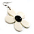 Large Black And White Acrylic Daisy Drop Earrings - 5cm Diameter - view 4