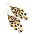 Long Multicoloured Bead Chandelier Earrings (Antique Gold Tone) - 10cm Drop