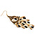 Long Multicoloured Bead Chandelier Earrings (Antique Gold Tone) - 10cm Drop - view 5