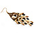 Long Multicoloured Bead Chandelier Earrings (Antique Gold Tone) - 10cm Drop - view 6