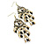 Long Multicoloured Bead Chandelier Earrings (Antique Gold Tone) - 10cm Drop - view 7