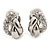 Rhodium Plated Diamante 'Braided' Clip On Earrings - 15mm Length - view 2