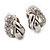 Rhodium Plated Diamante 'Braided' Clip On Earrings - 15mm Length - view 3
