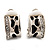 Small C-Shape Diamante Animal Print Clip On Earrings (Silver Tone) - view 3