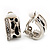 Small C-Shape Diamante Animal Print Clip On Earrings (Silver Tone) - view 6