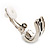 Small C-Shape Diamante Animal Print Clip On Earrings (Silver Tone) - view 4