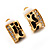 Small C-Shape Diamante Animal Print Clip On Earrings (Gold Tone) - view 10
